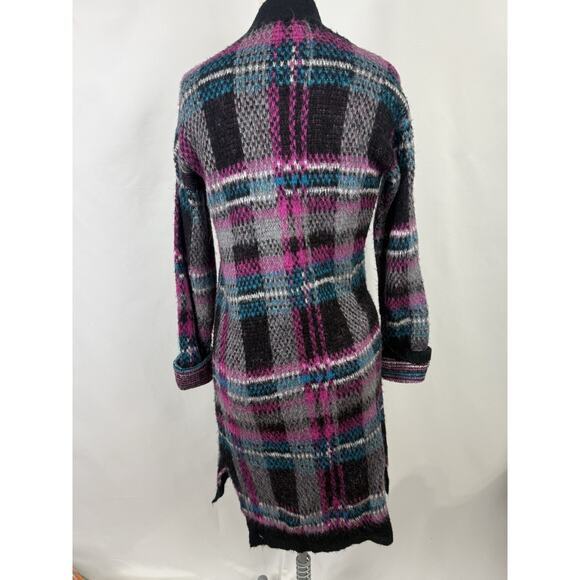 Arizona Jeans Small Gothcore Dark Feminine Plaid Cardigan Witchy Punk Lounge - Picture 2 of 7